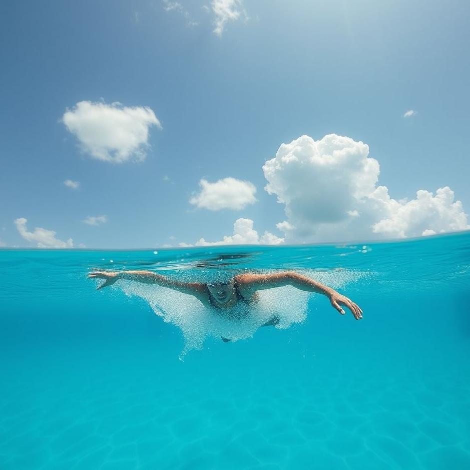 Dream : Swimming across a goal in a dream