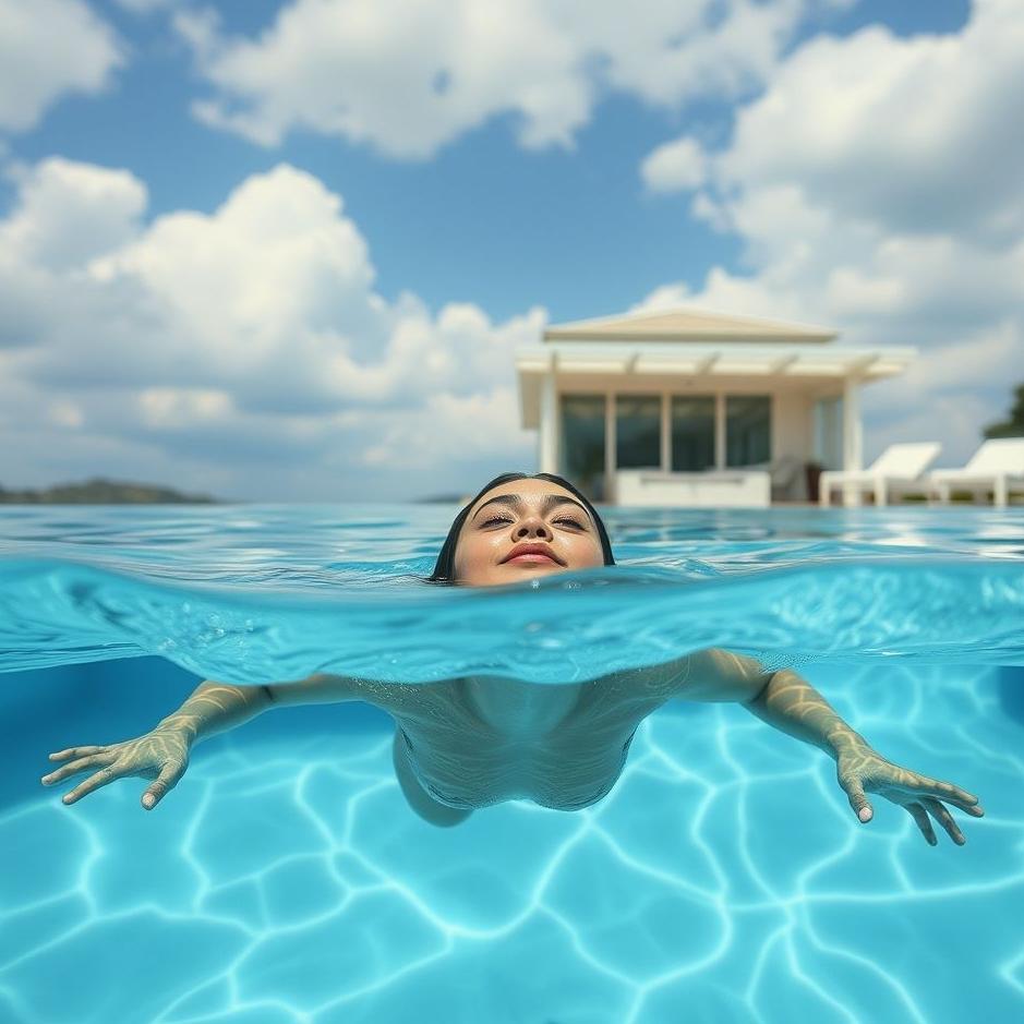 Dream : Swimming at home in a dream