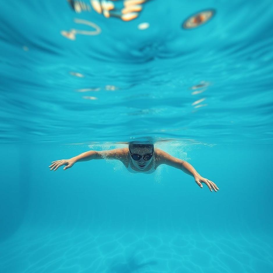 Dream : Swimming at the bottom of the water in a pool in a dream