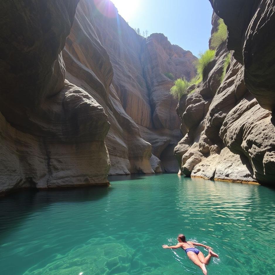 Dream : Swimming in a canyon in a dream