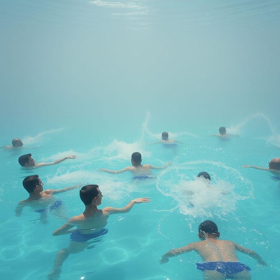 Dream : Swimming in a crowded pool in a dream