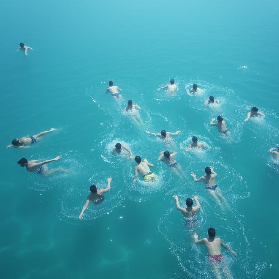 Dream : Swimming in a crowded sea in a dream
