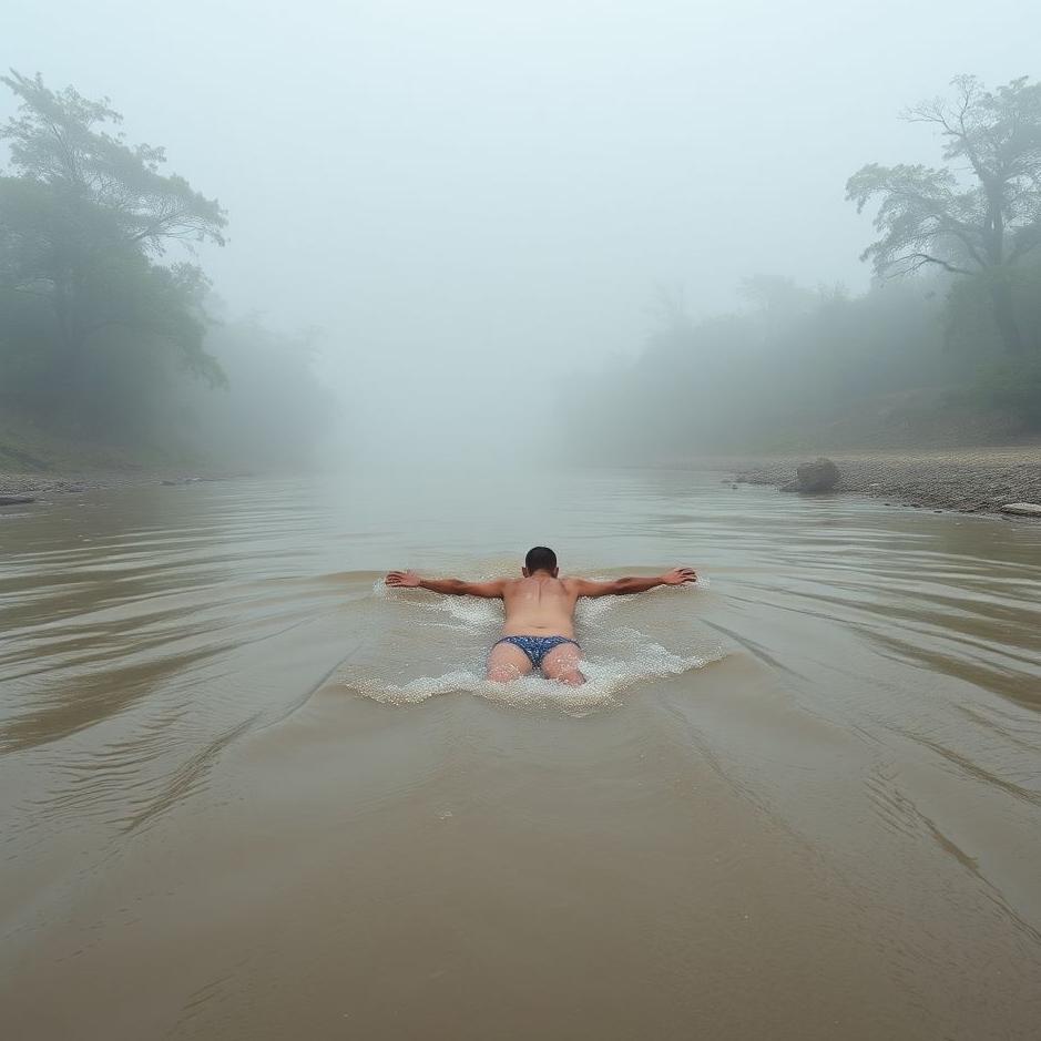 Dream : Swimming in a dirty river in a dream