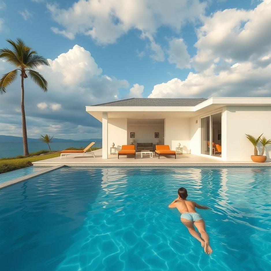 Dream : Swimming in a house with a pool in a dream