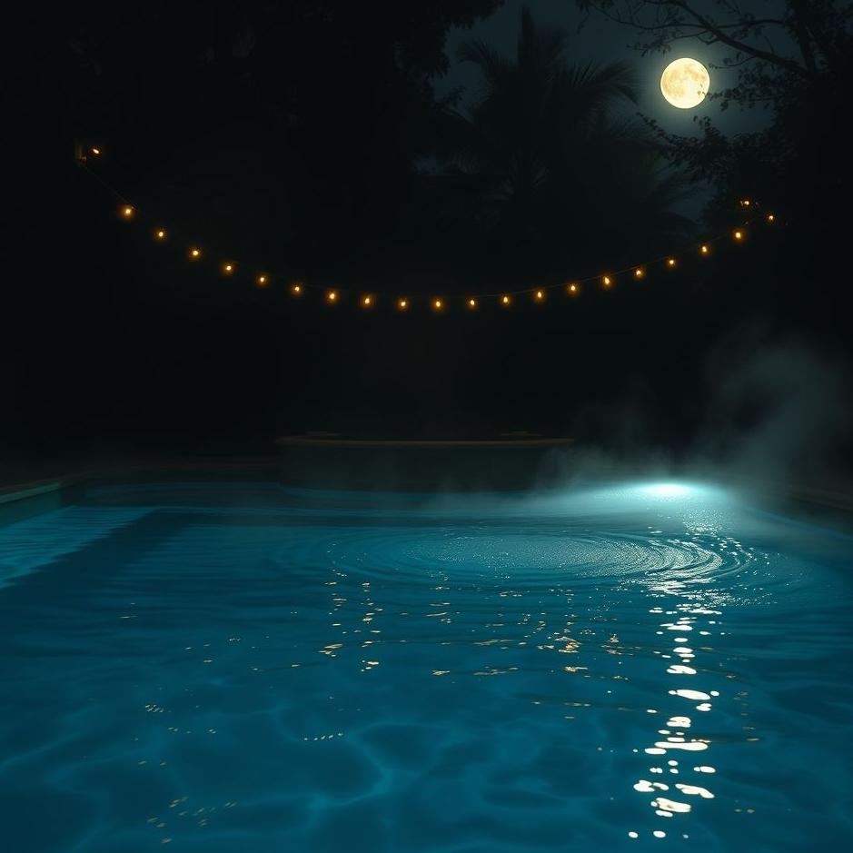 Dream : Swimming in a pool at night in a dream