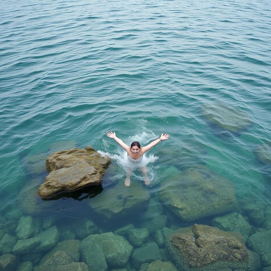 Dream : Swimming in a rocky sea in a dream