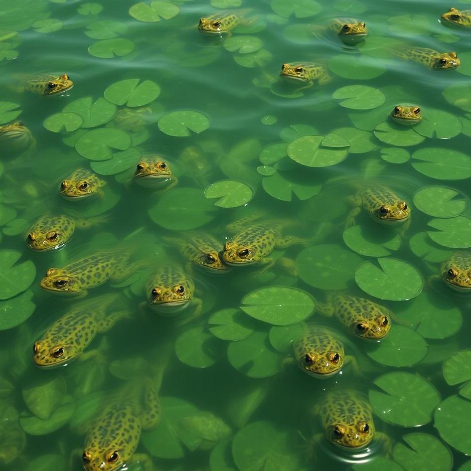 Dream : Swimming in a sea of ​​frogs in a dream