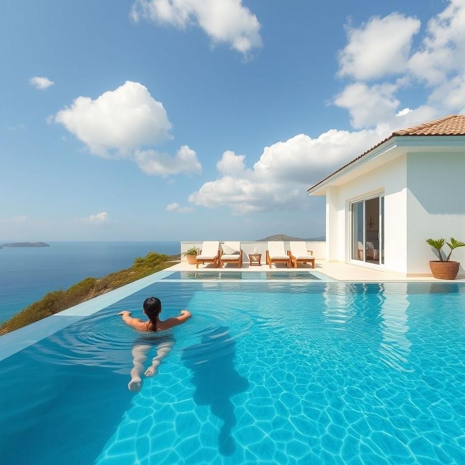 Dream : Swimming in a villa with a pool in a dream