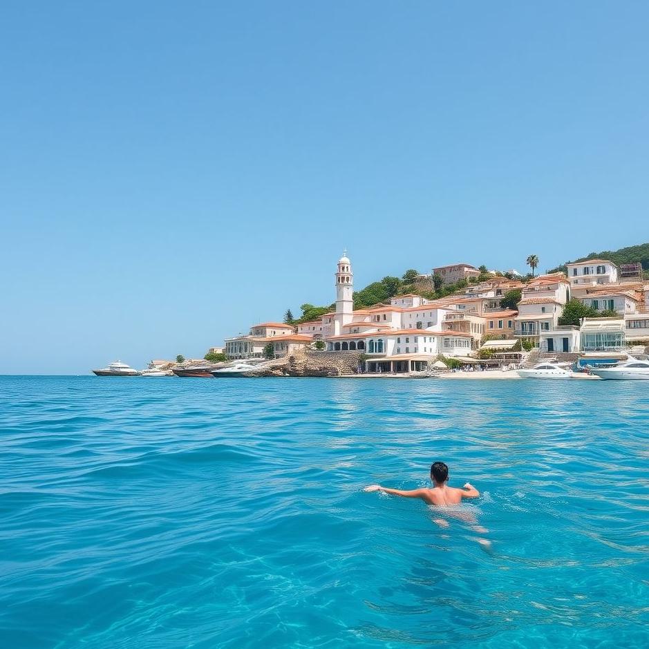 Dream : Swimming in the blue sea of ​​the village in a dream