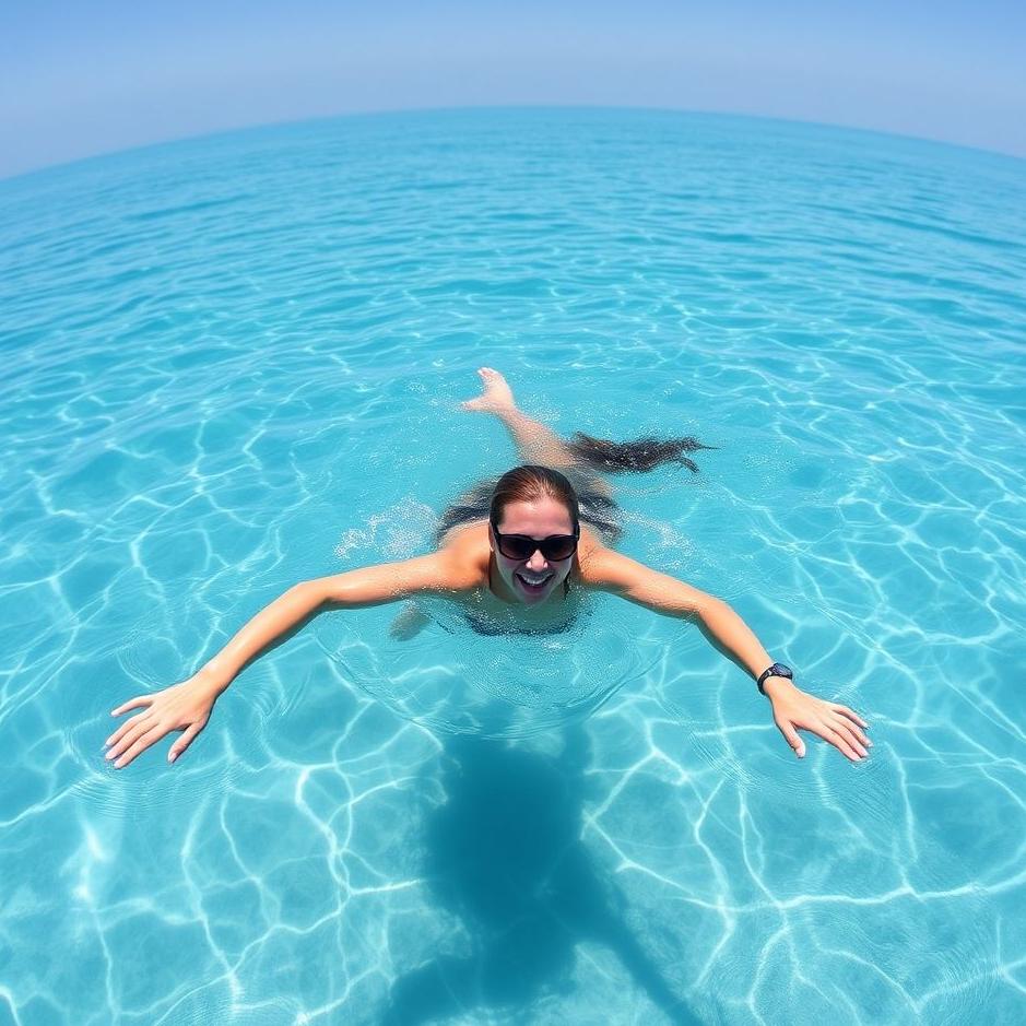 Dream : Swimming in the crystal clear sea 