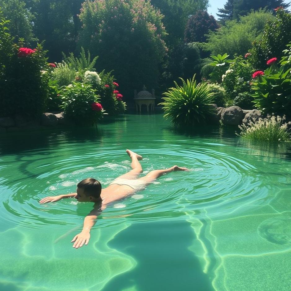 Dream : Swimming in the garden in the dream