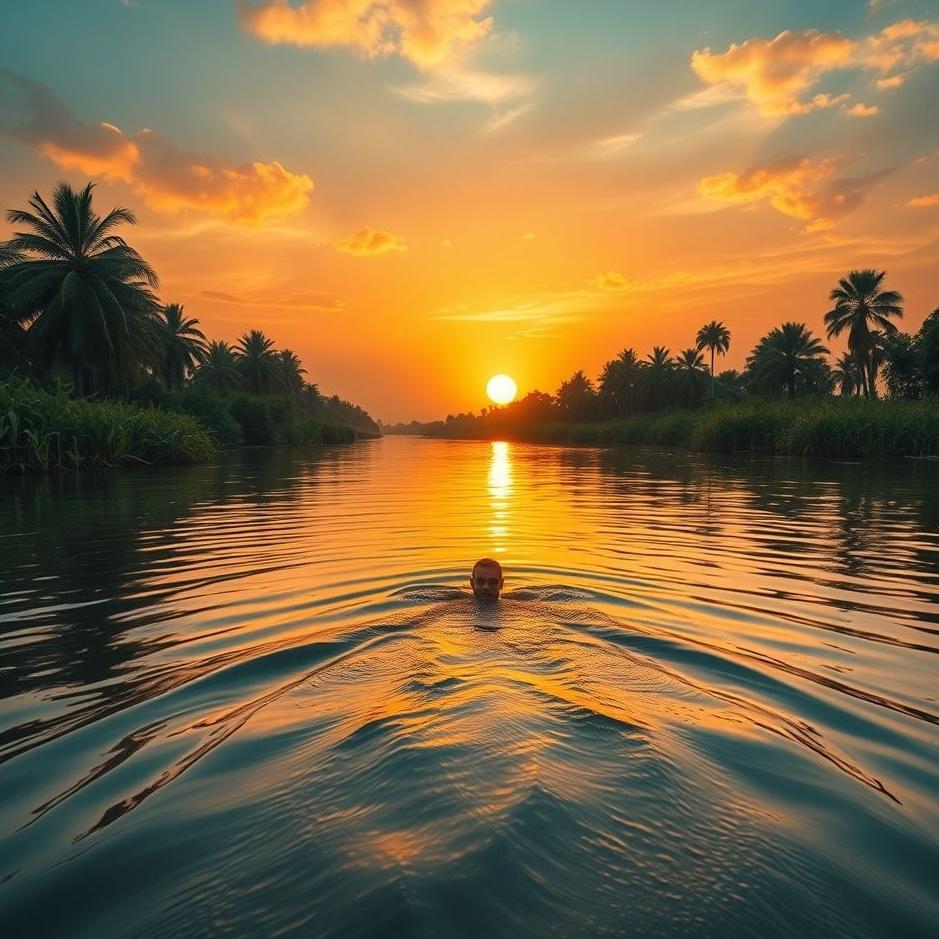 Dream : Swimming in the Nile River in a dream