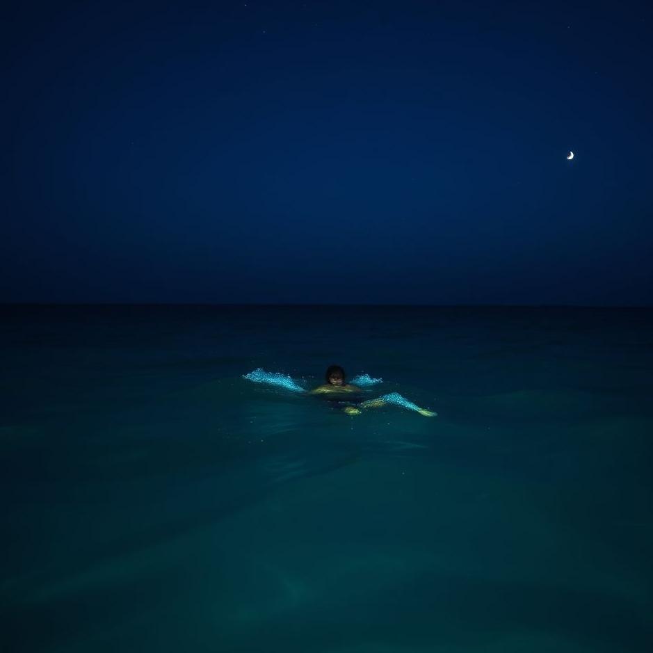 Dream : Swimming in the ocean at night in a dream