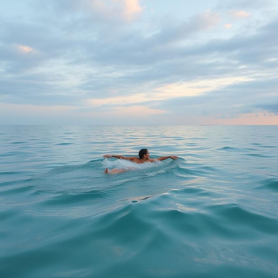 Dream : Swimming in the sea in the morning in a dream