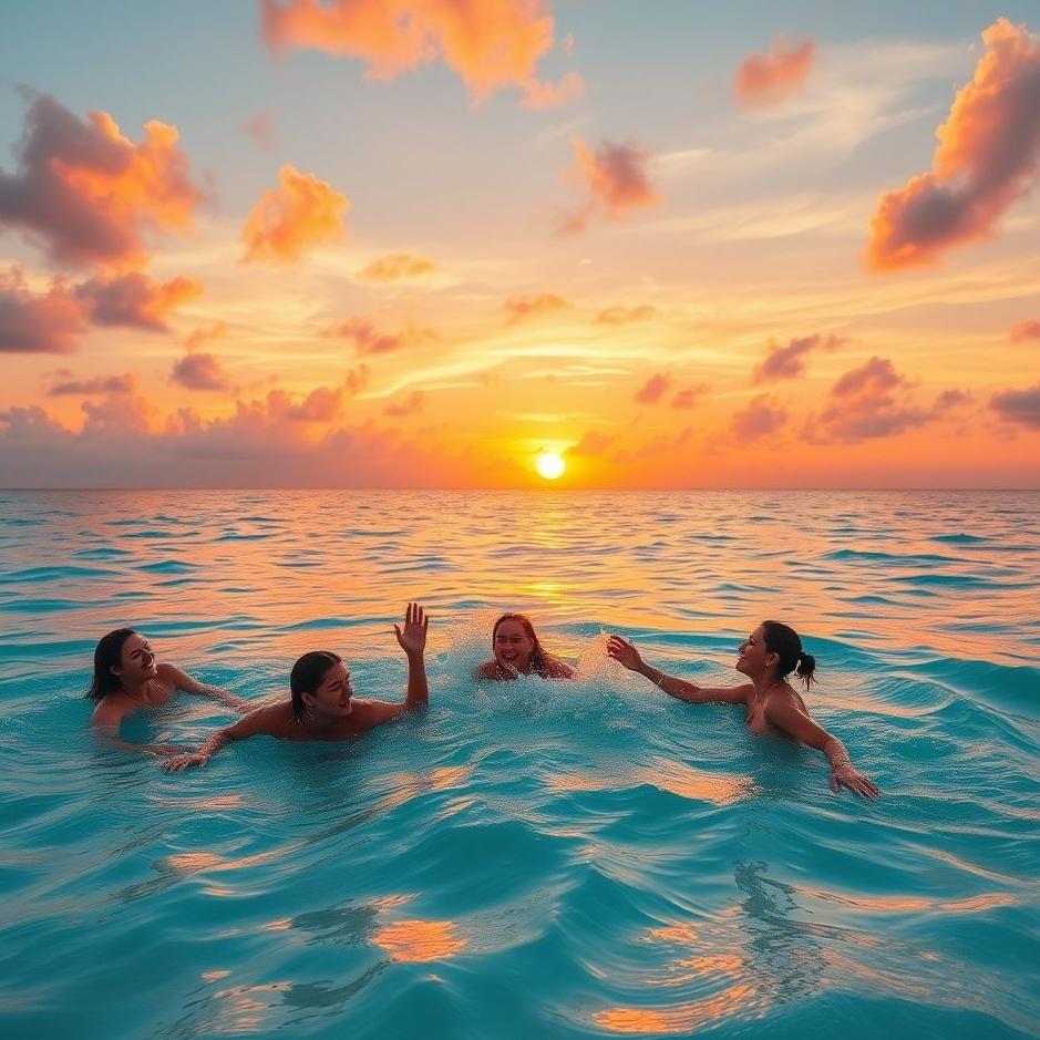 Dream : Swimming in the sea with friends in the dream