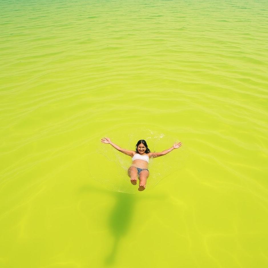 Dream : Swimming in the yellow sea in a dream