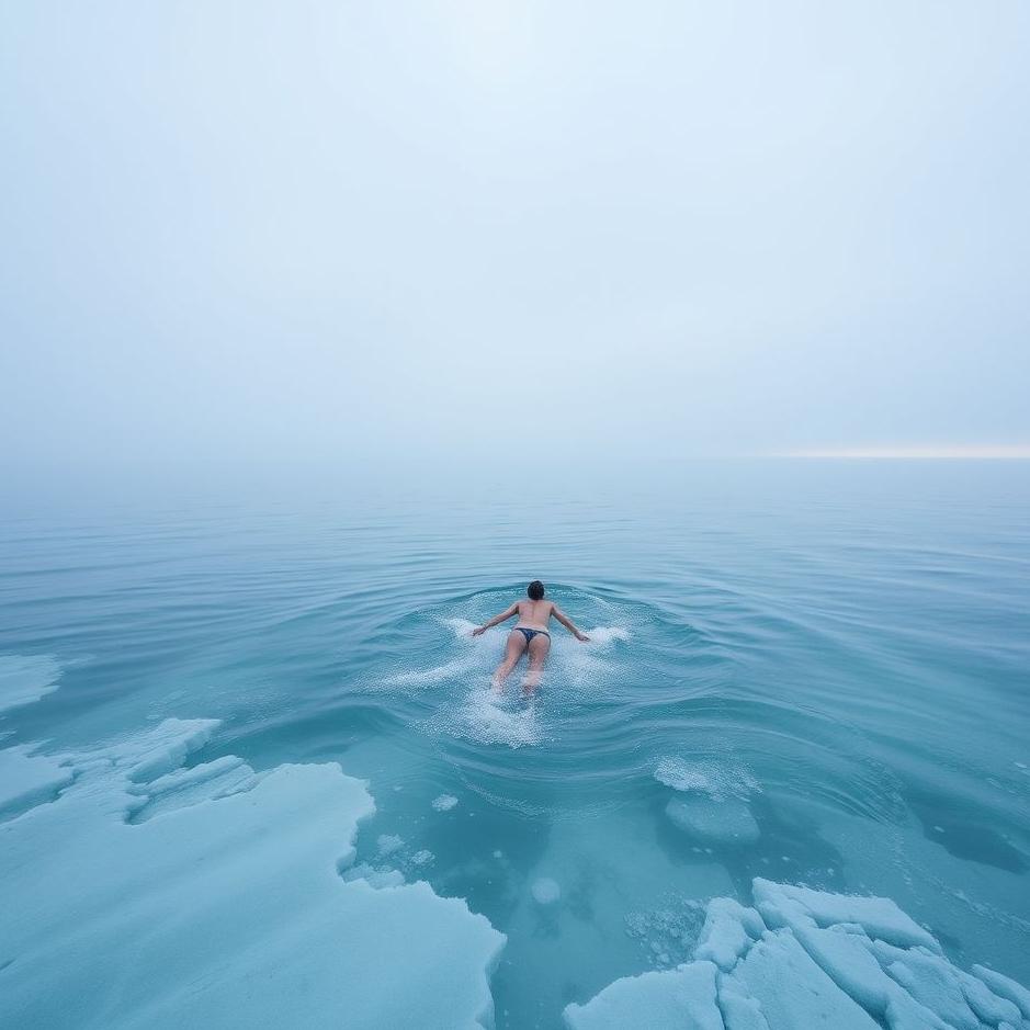 Dream : Swimming into the sea in the snow in a dream