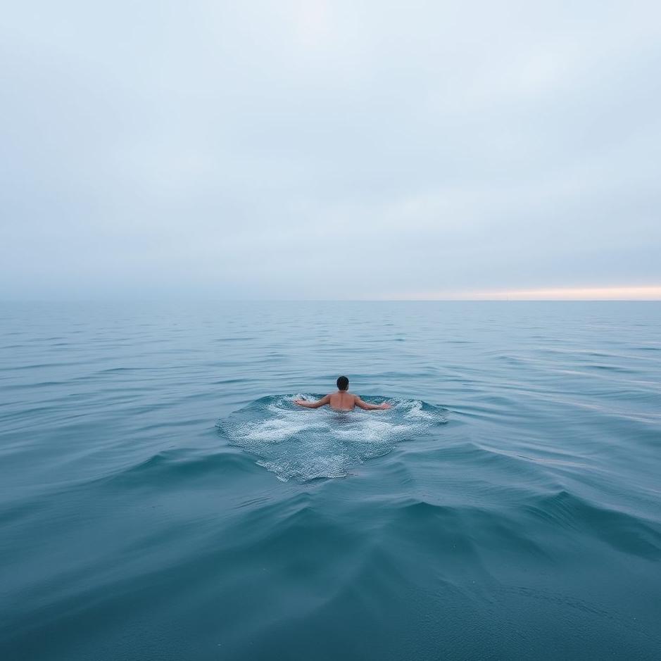 Dream : Swimming into the sea in the winter in a dream