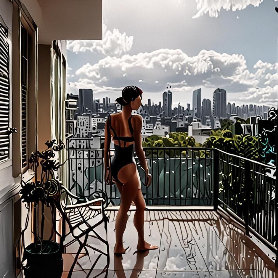 Dream : Swimming on the balcony in a dream