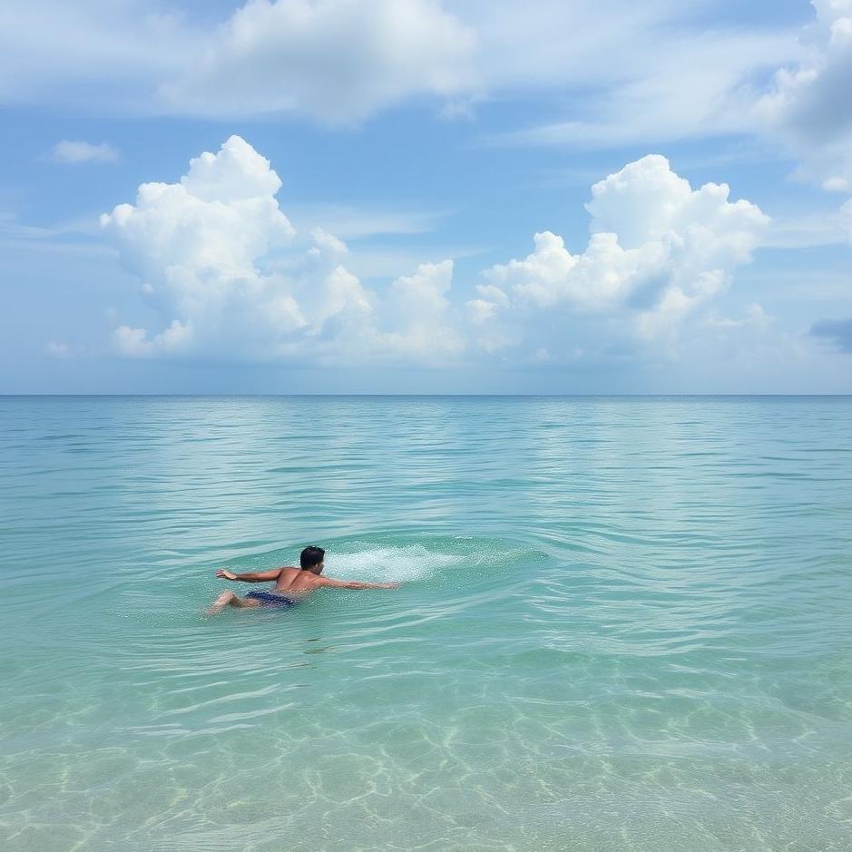 Dream : Swimming on the shore in a dream