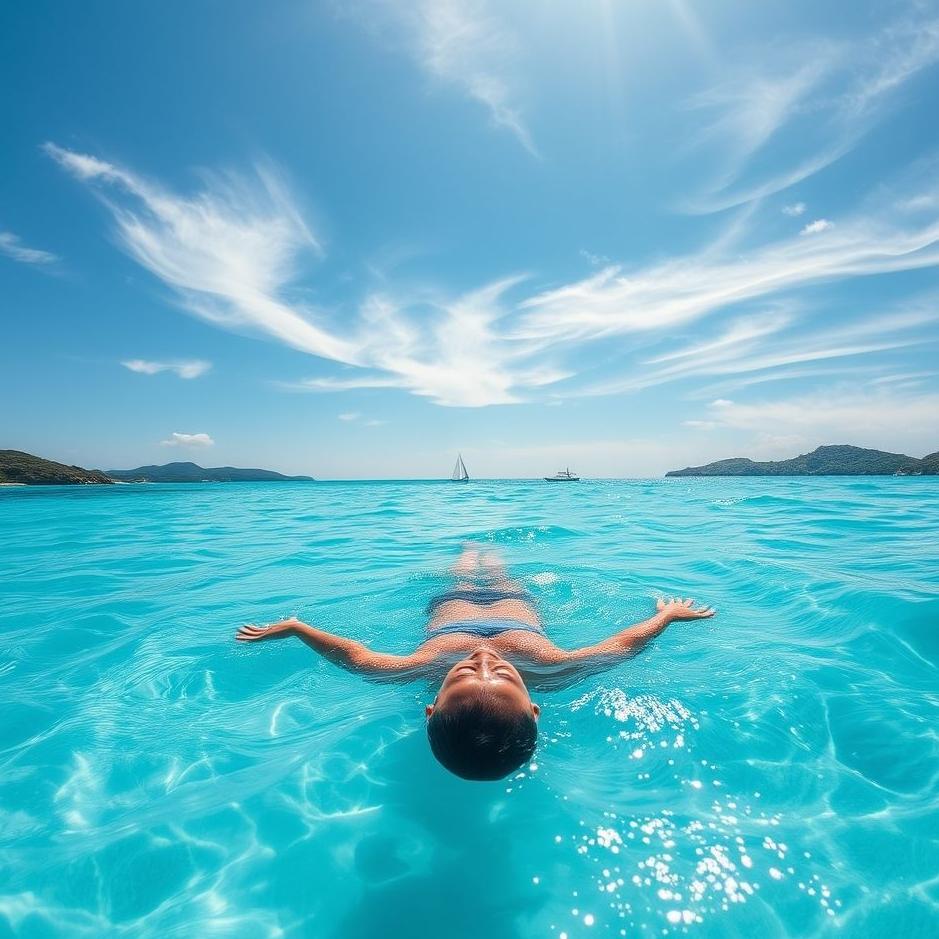 Dream : Swimming on your back in the clear sea 