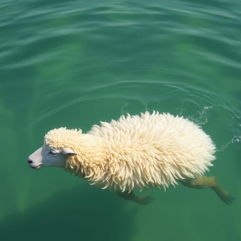 Dream : Swimming sheepskin in a dream