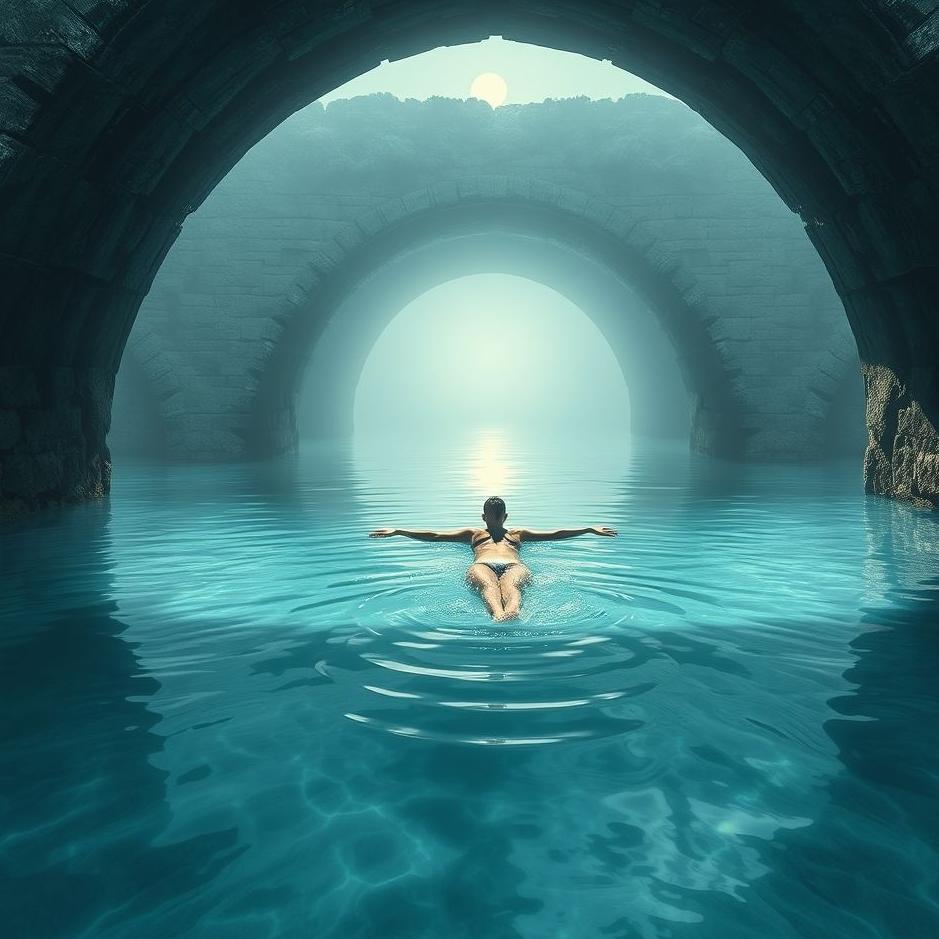 Dream : Swimming under a bridge in a dream