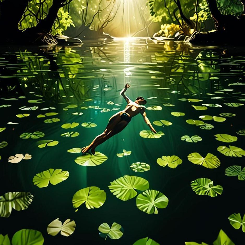 Dream : Swimming upside down in a river in a dream