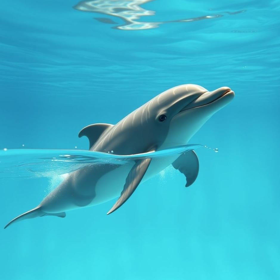 Dream : Swimming with a dolphin in a pool in a dream