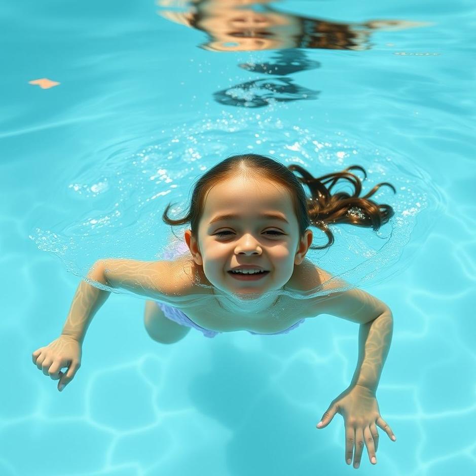 Dream : Swimming with a girl in a pool in a dream