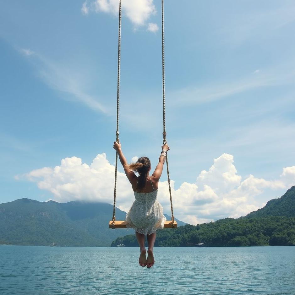 Dream : Swinging by holding on to a rope in a dream