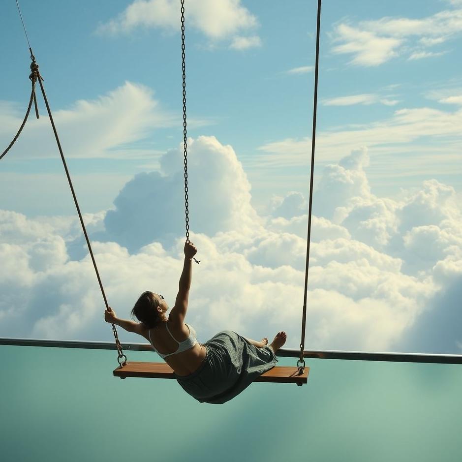 Dream : Swinging from a balcony in a dream