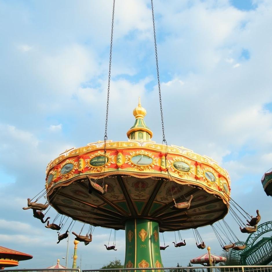 Dream : Swinging in an amusement park in a dream