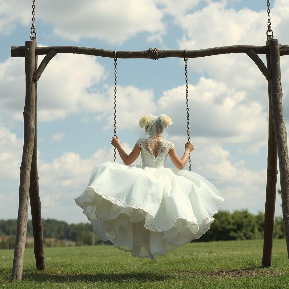 Dream : Swinging on a swing with a wedding dress in a dream