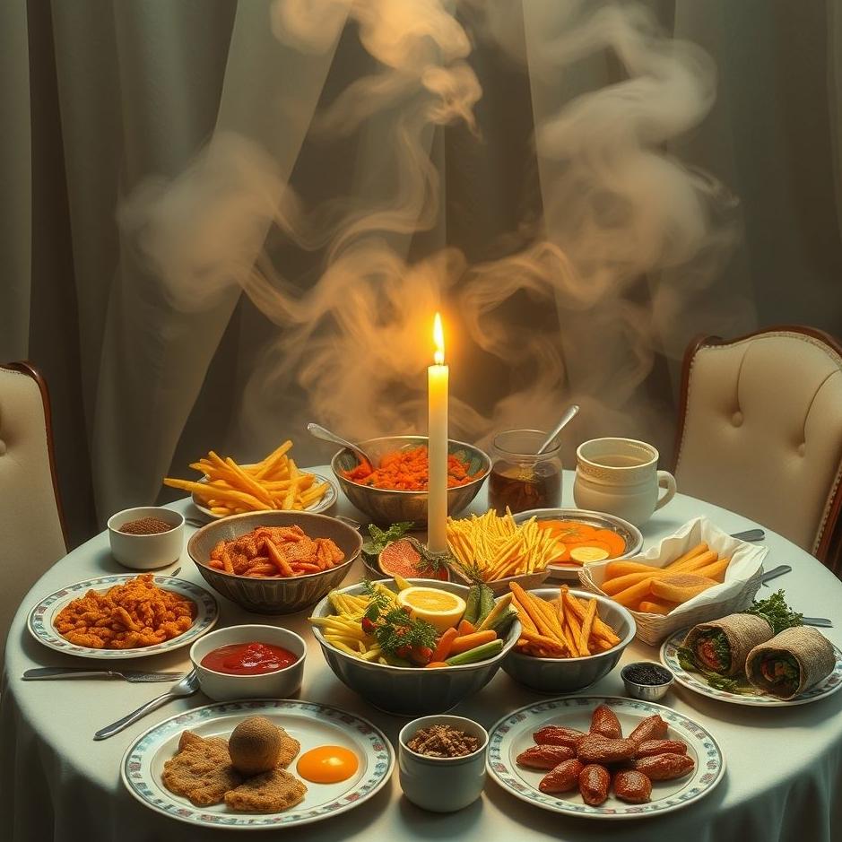 Dream : Table full of food in a dream