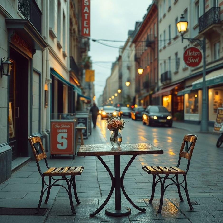 Dream : Table on the street in a dream