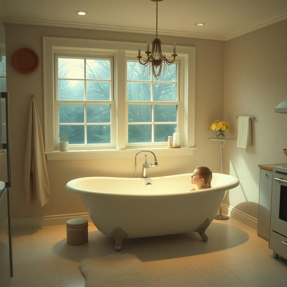 Dream : Taking a bath in the kitchen in a dream