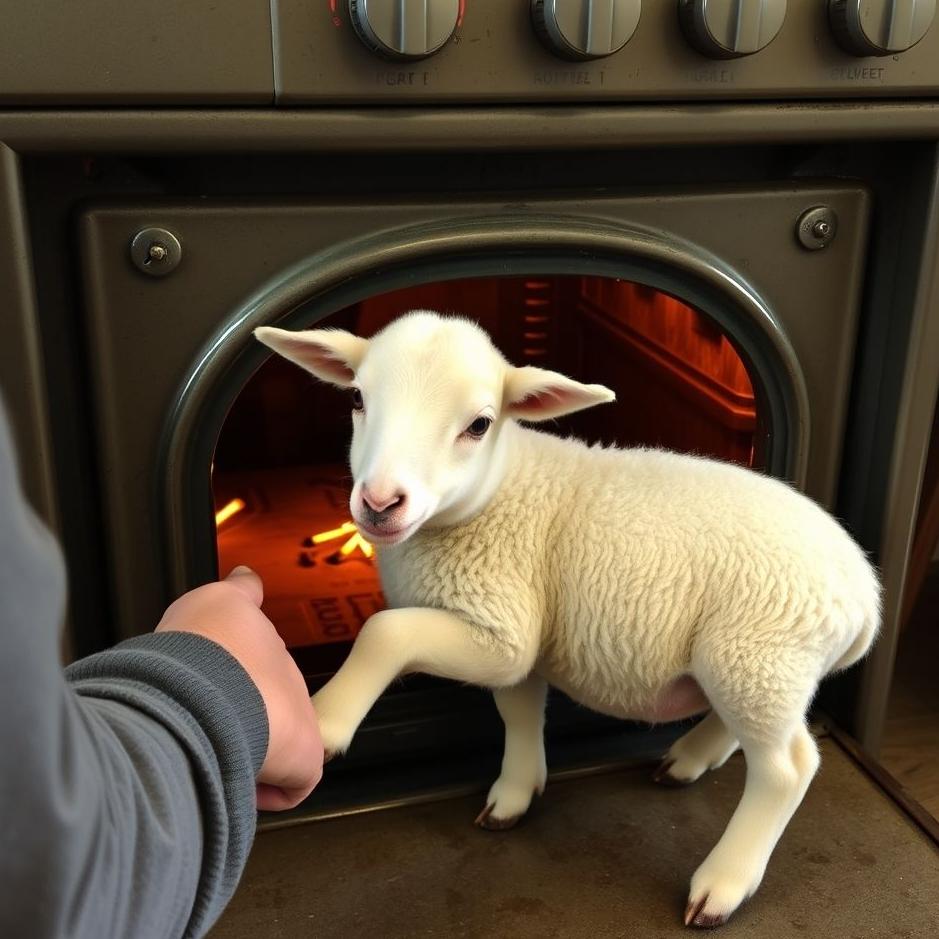 Dream : Taking a lamb out of a stove