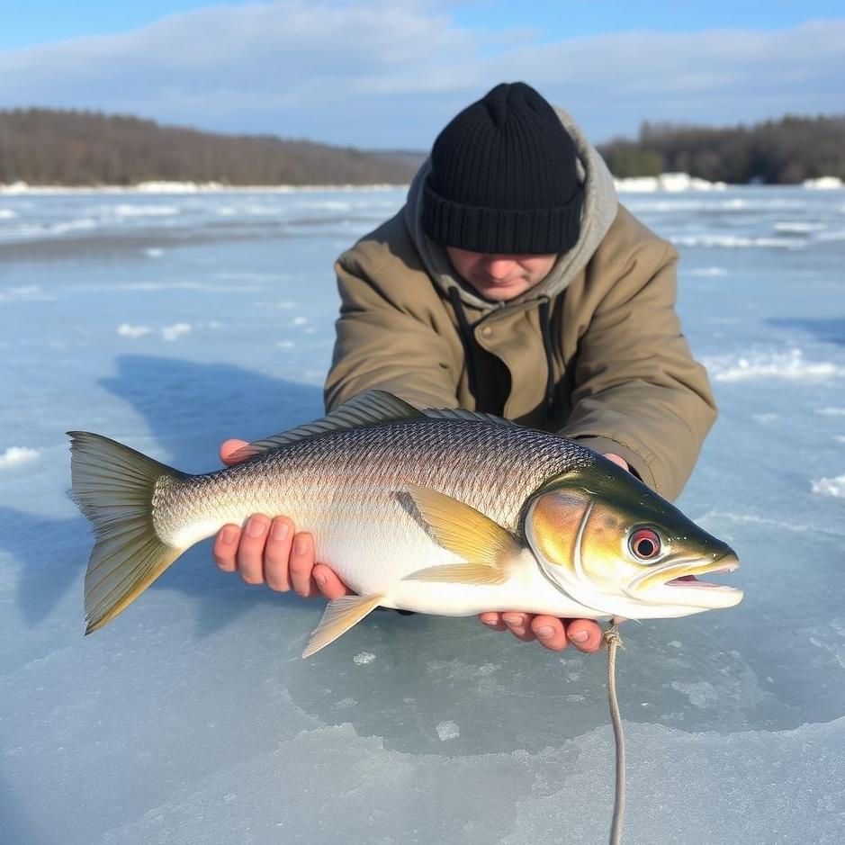Dream : Taking fish out of the ice 