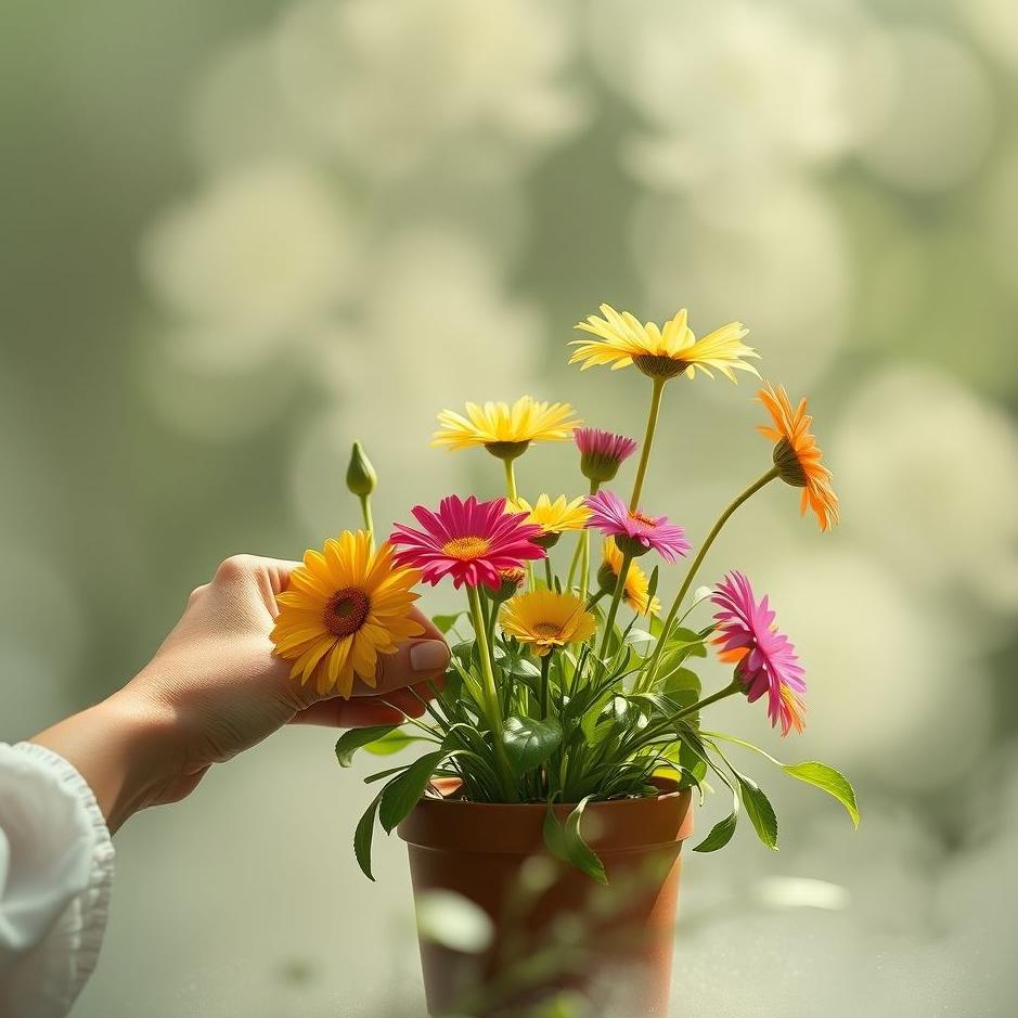 Dream : Taking out flowers from a pot in a dream