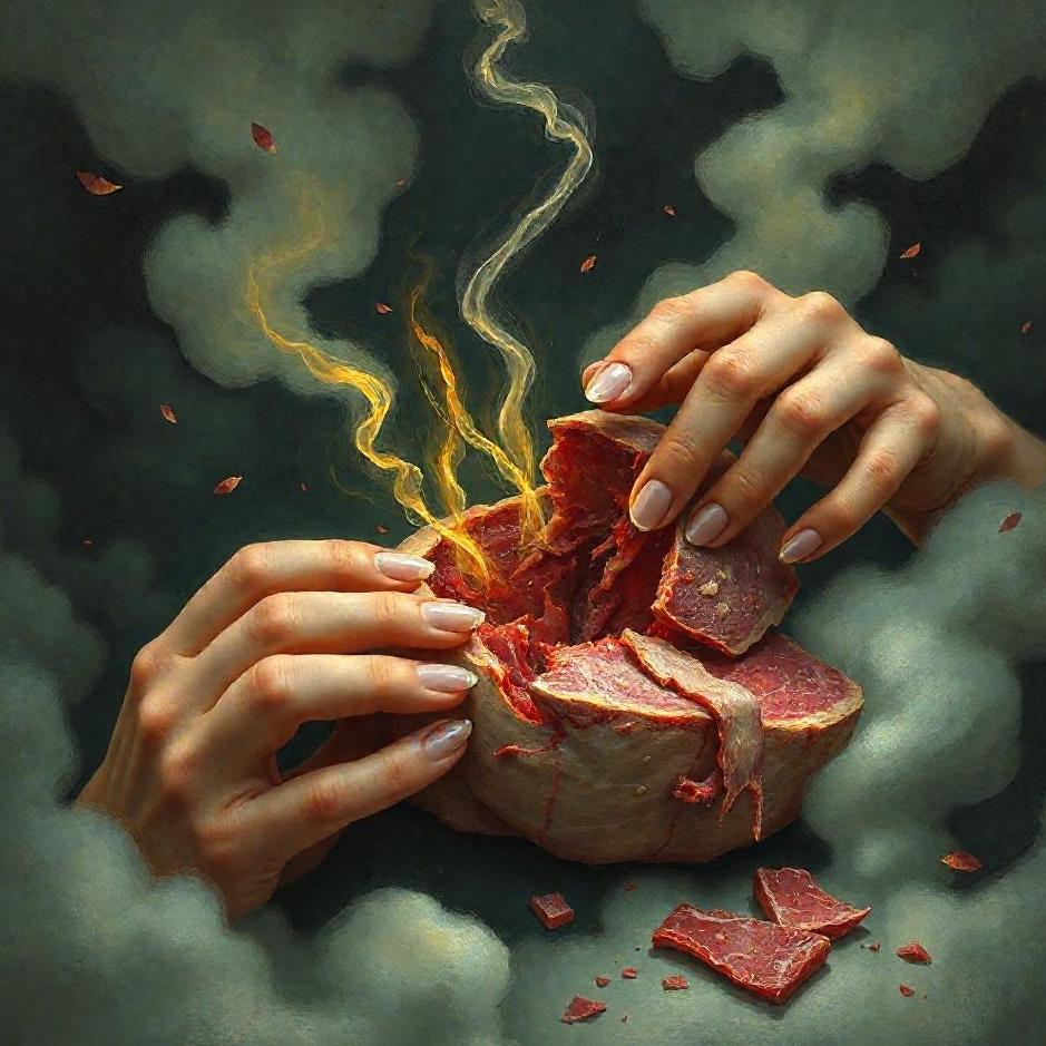 Dream : Tearing meat from one's flesh in a dream