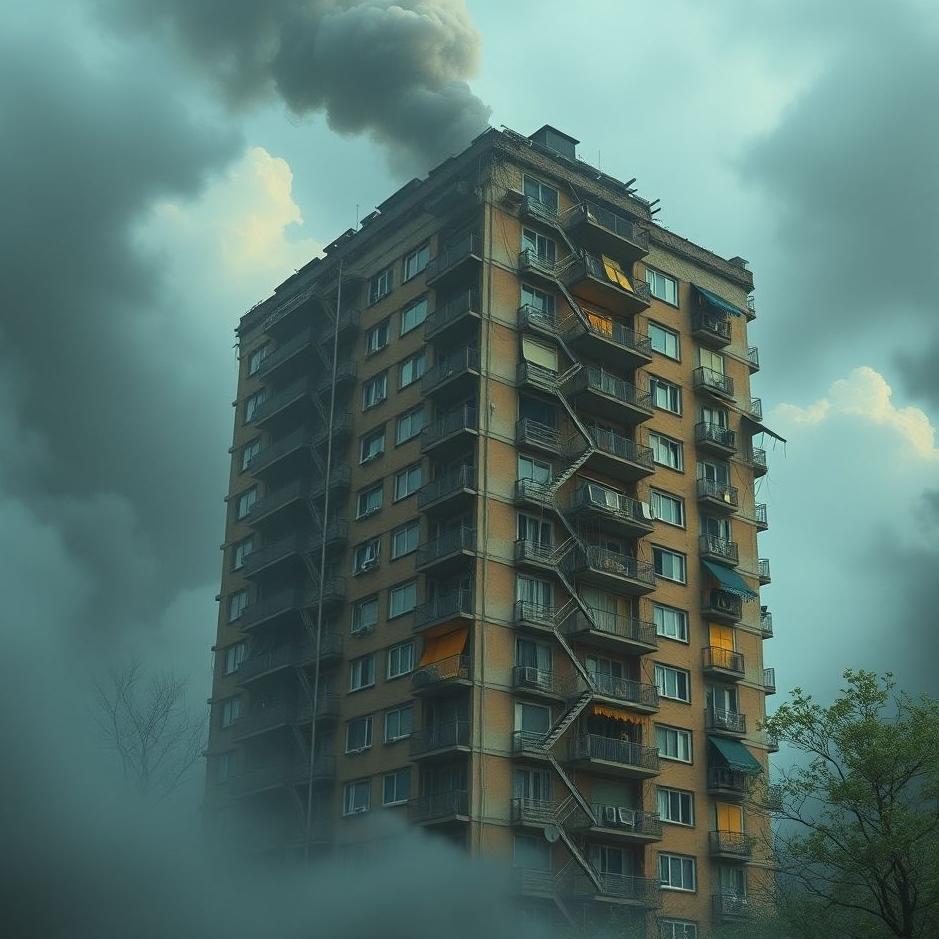 Dream : The apartment building he lives in collapse in a dream