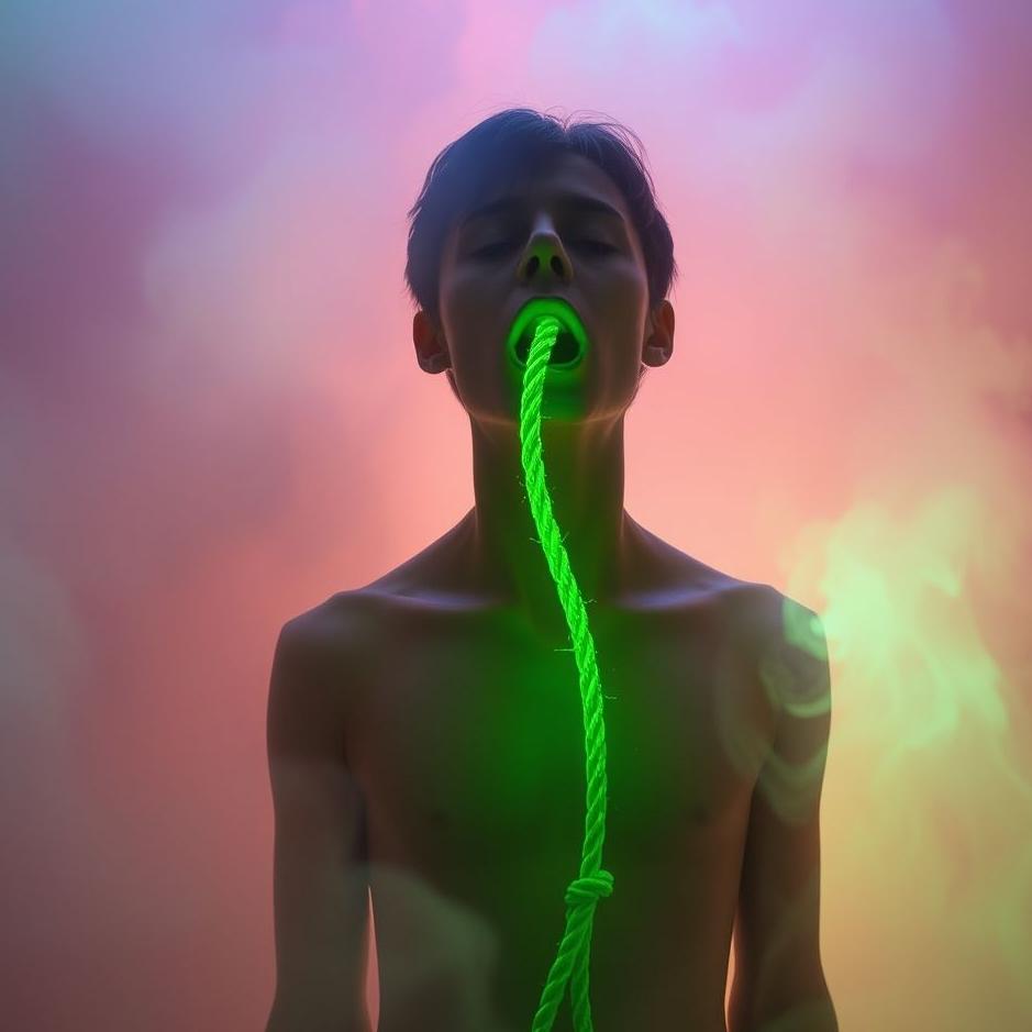 Dream Dictionary : The appearance of green rope from the mouth in the dream