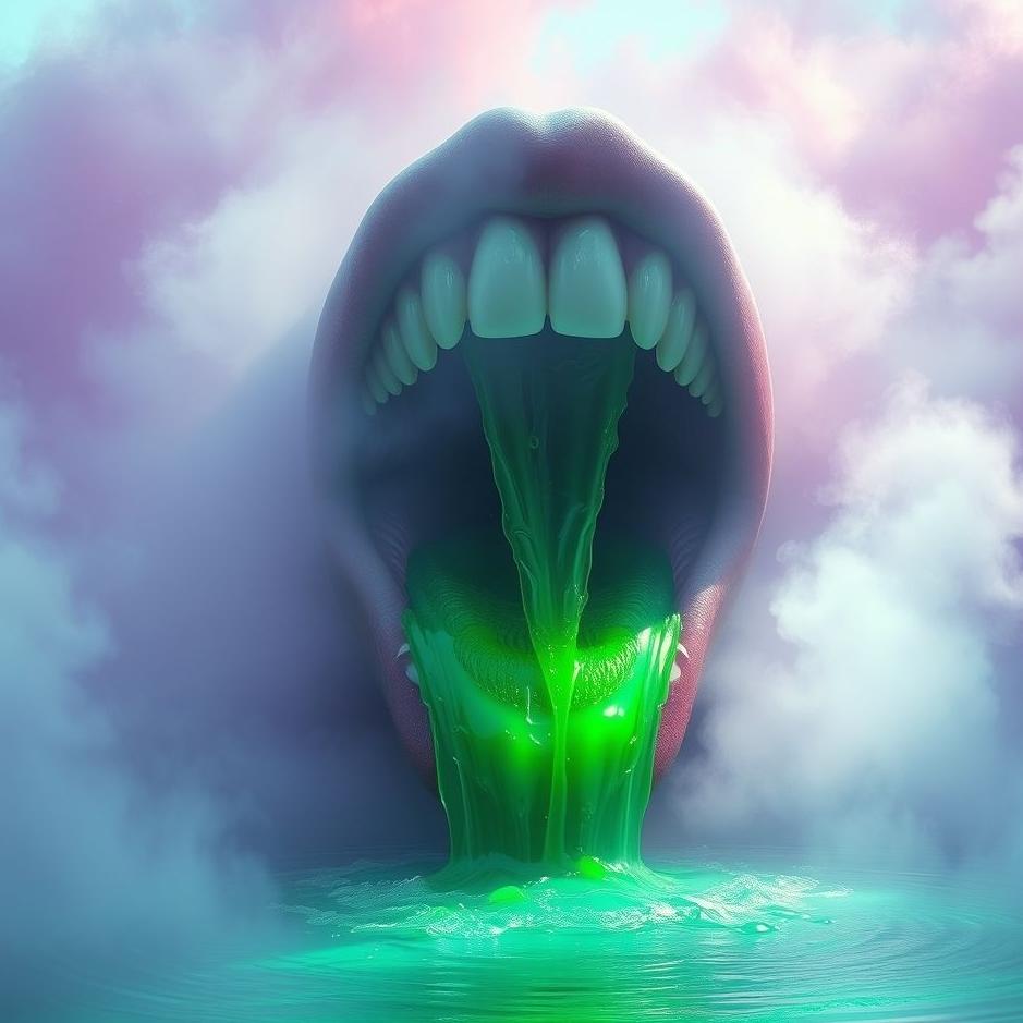 Dream : The appearance of green water from the mouth in the dream