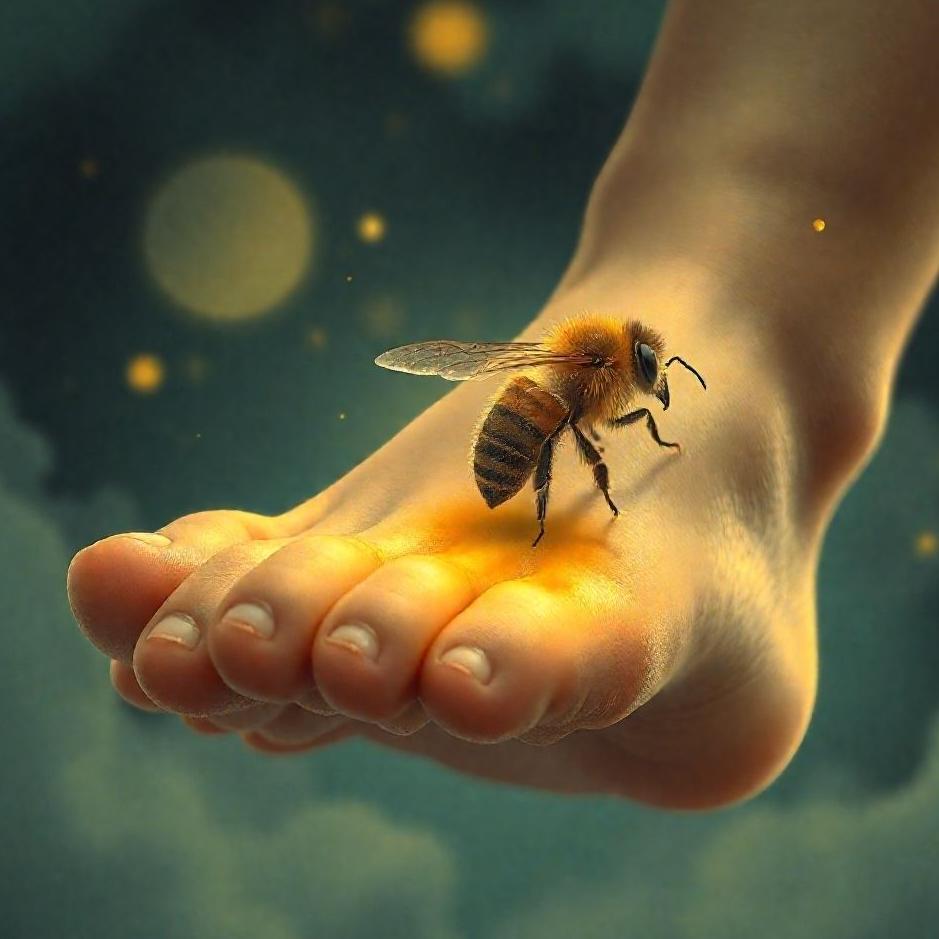 Dream : The bee sting from the bottom of the foot in the dream