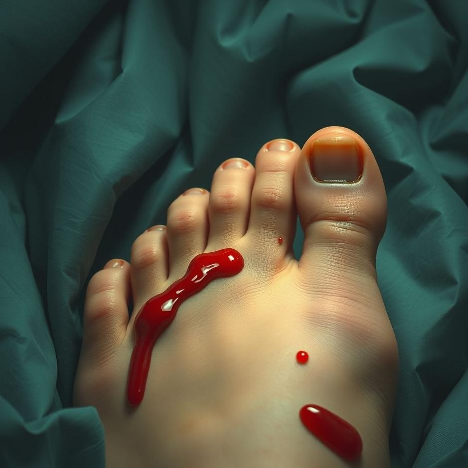Dream : The bleeding of the toenail in the dream
