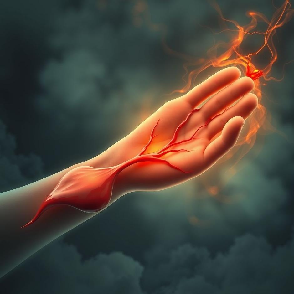 Dream : The blood flow from the thumb to the foot head in the dream