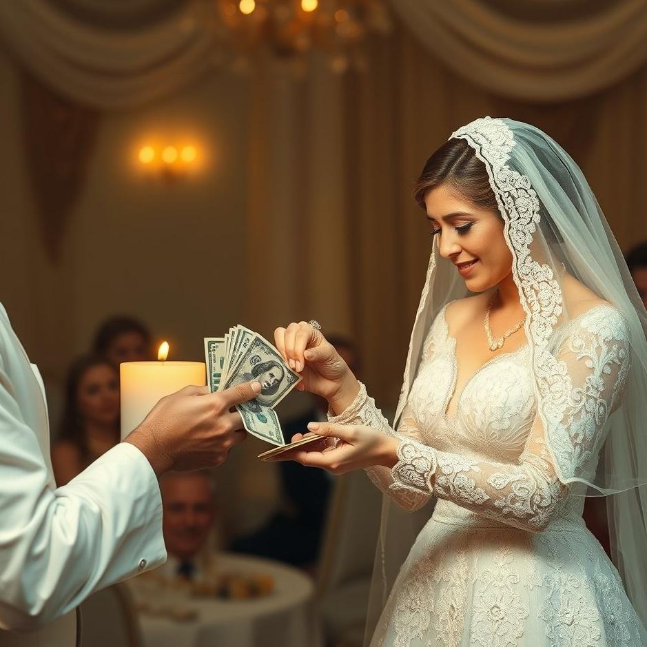 Dream : The bride giving money in a dream