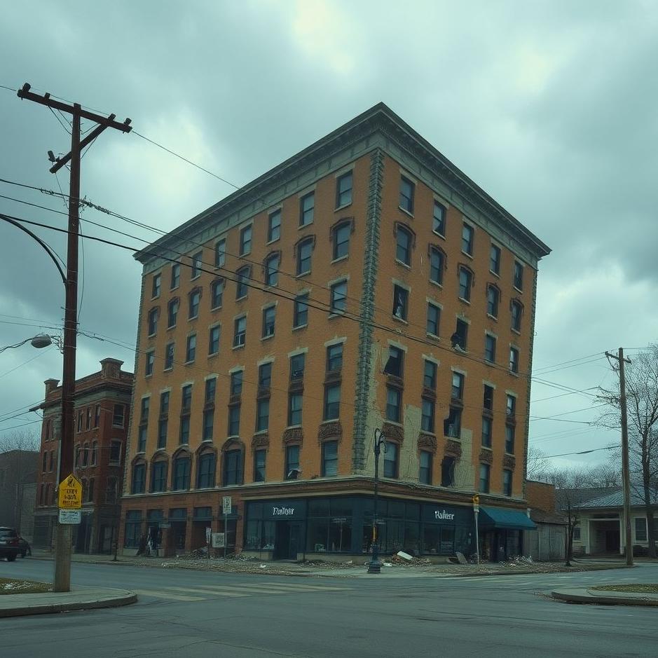 Dream : The building across the street collapsing in a dream