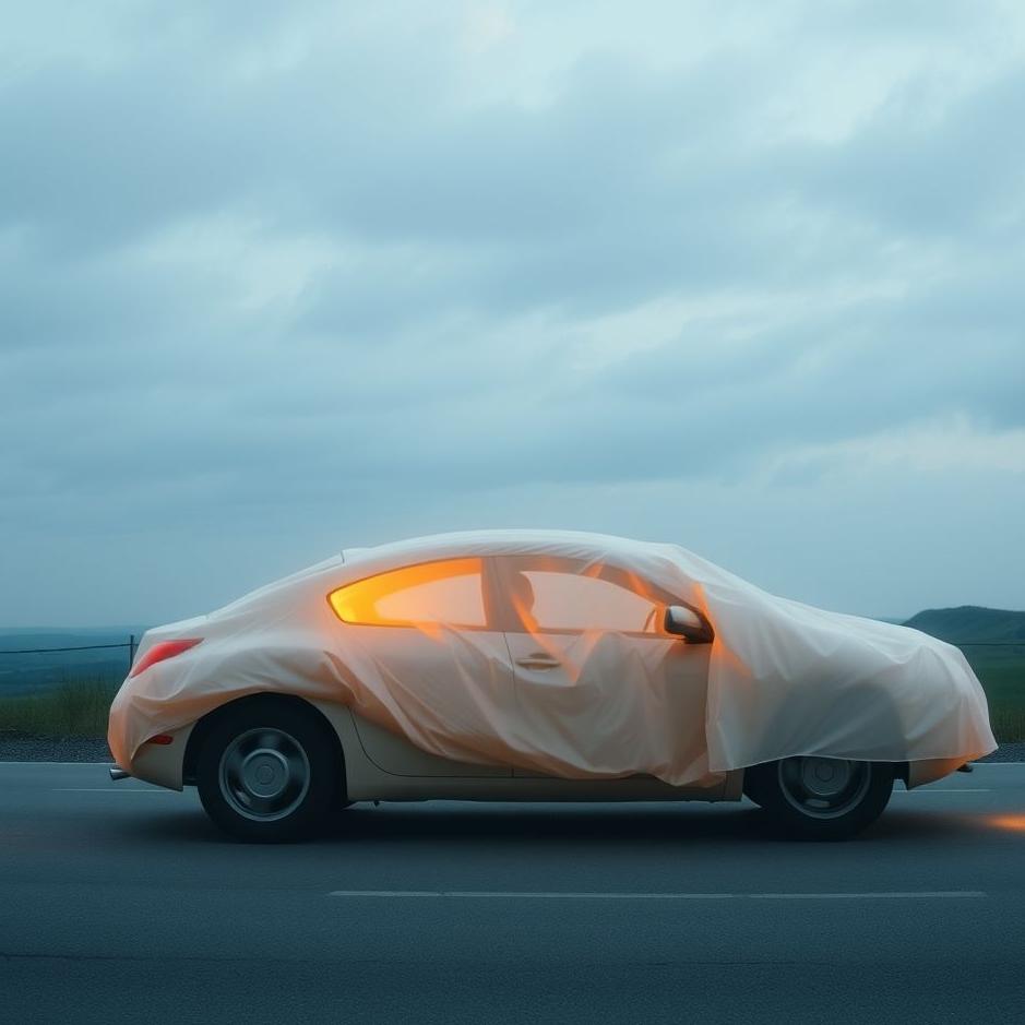 Dream : The car lightly in the dream